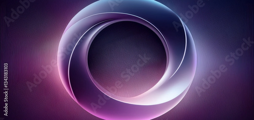 Pink and purple abstract background with white texture in geometric circles and ring pattern design. Abstract pink and blue neon light rings. Iridescent crystal ring with pink gradient texture.