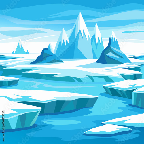 frozen tundra with vast icy plains 
