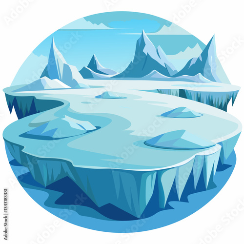frozen tundra with vast icy plains 
