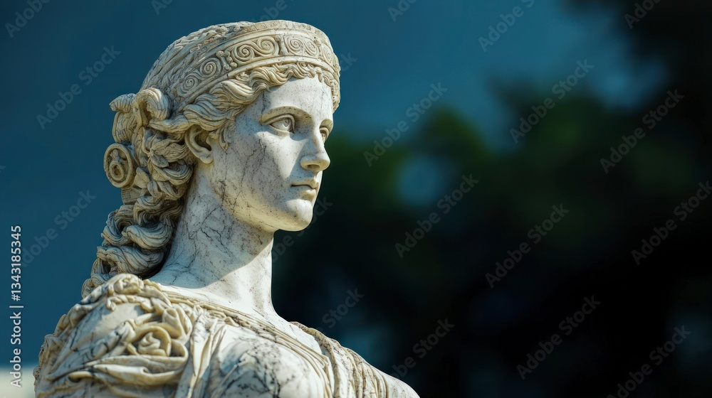 Majestic Hera Statue  Greek Goddess Marble Sculpture