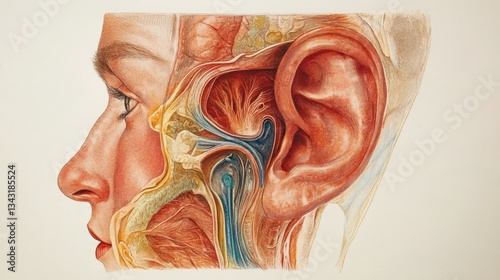 The anatomical structure of the human ear