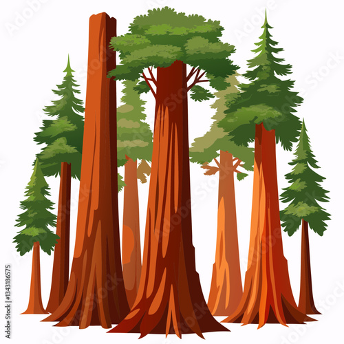 tall redwood forest with massive tree trunks