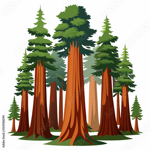 tall redwood forest with massive tree trunks