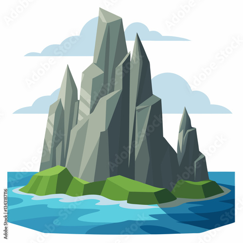 jagged limestone cliffs rising from the sea