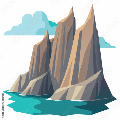 jagged limestone cliffs rising from the sea