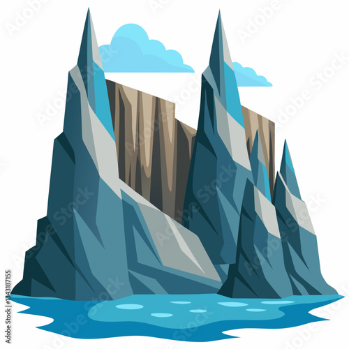 jagged limestone cliffs rising from the sea