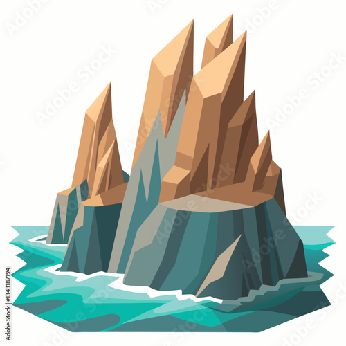 jagged limestone cliffs rising from the sea