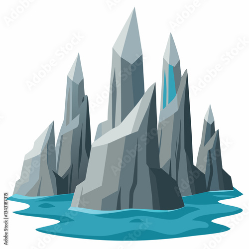 jagged limestone cliffs rising from the sea