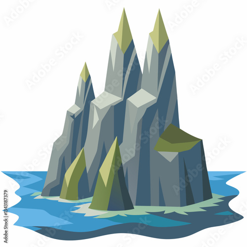 jagged limestone cliffs rising from the sea