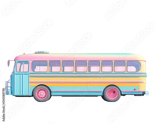pastel color bus