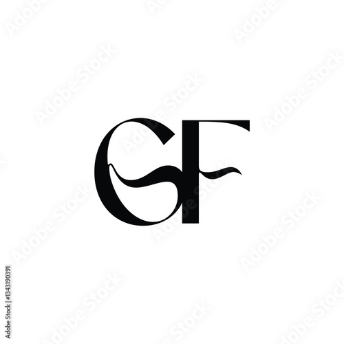 GF monogram logo design letter text name symbol monochrome logotype alphabet character simple logo