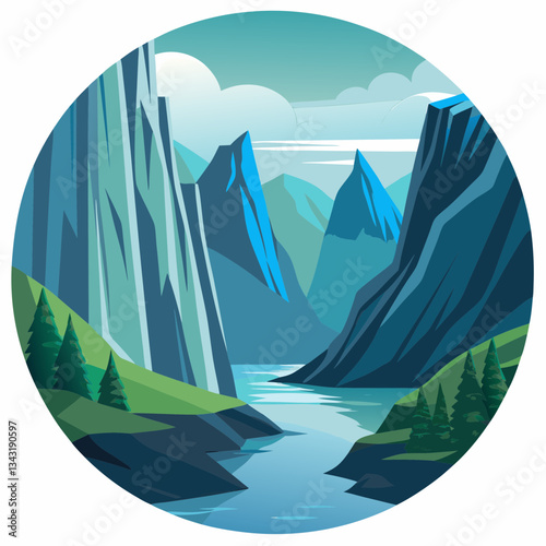 majestic fjord with steep rock walls
