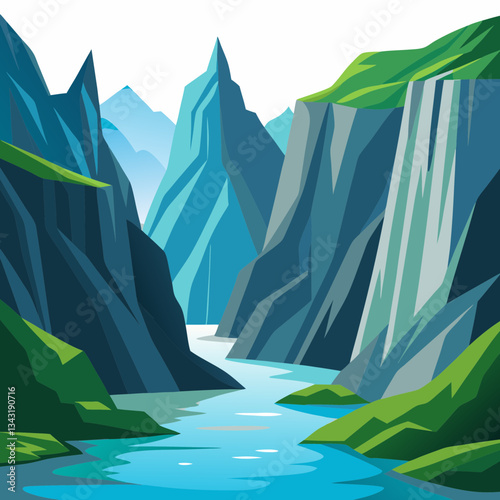 majestic fjord with steep rock walls