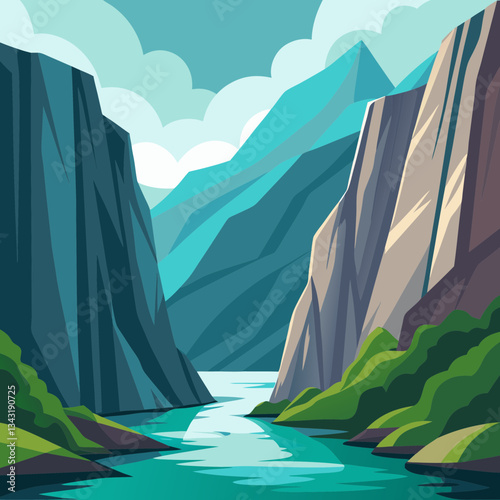 majestic fjord with steep rock walls