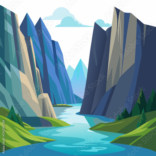 majestic fjord with steep rock walls