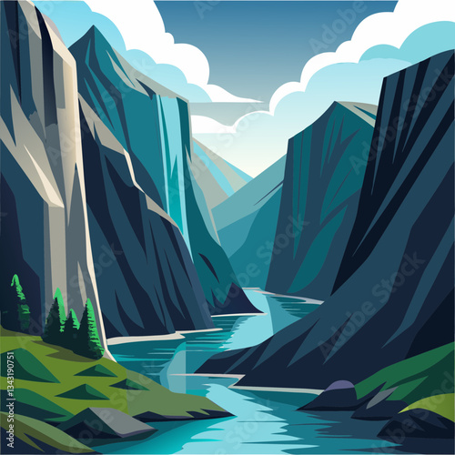 majestic fjord with steep rock walls