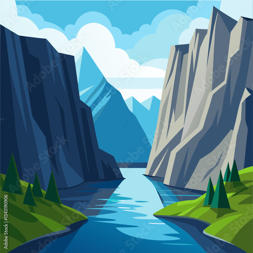majestic fjord with steep rock walls