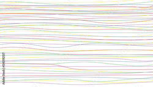 Many colored horizontal lines on a white background. colorful pen lines. colorful pencil lines on white paper