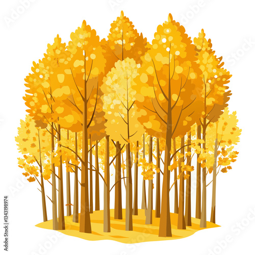 golden aspen grove with quivering leaves