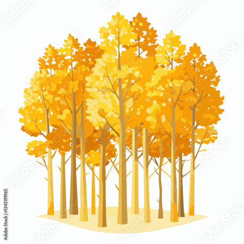 golden aspen grove with quivering leaves