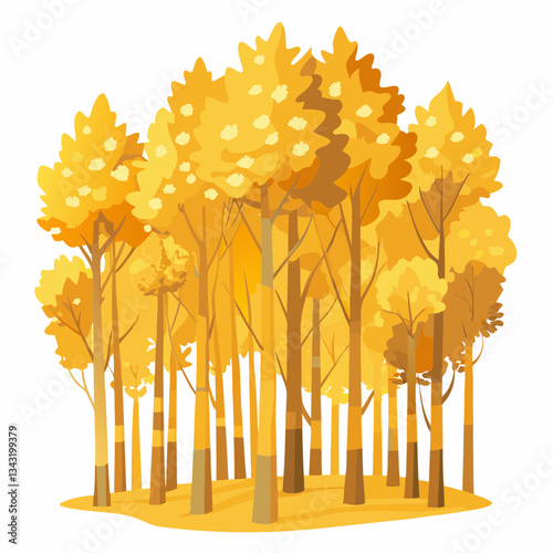 golden aspen grove with quivering leaves