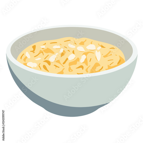 Breakfast oatmeal bowl illustration simple vector