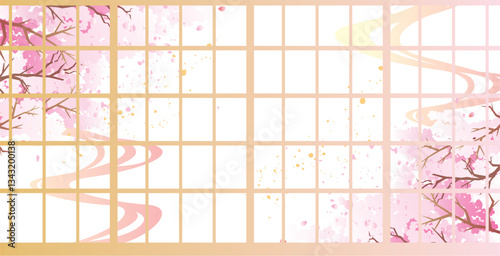 春の桜の花びら背景
