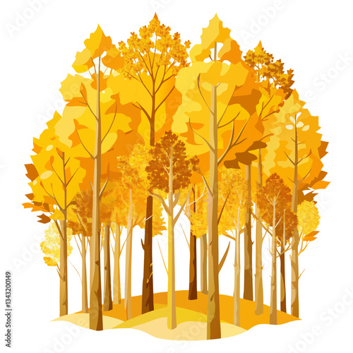 golden aspen grove with quivering leaves