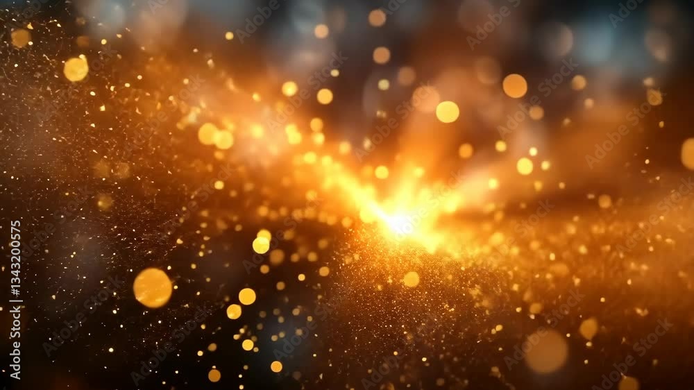Golden Sparkles Abstract Background: A Celestial Burst of Light and Energy Golden Sparkles Abstract Background: A Celestial Burst of Light and Energy