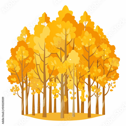 golden aspen grove with quivering leaves