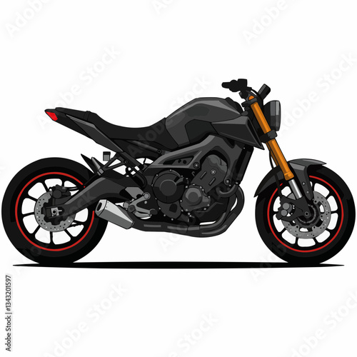 Sleek black motorcycle design showcasing modern features and style (1)
