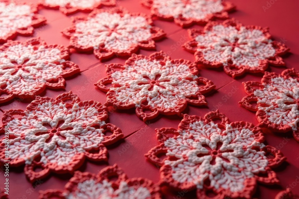 Fototapeta premium Close-up shot of repeating geometric lace pattern, decorative, design element