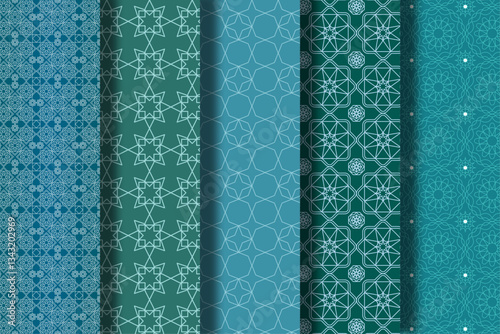 Collection Islamic Pattern Background, Arabic Pattern Bakcground, Islamic Muslim Pattern, abstract seamless pattern