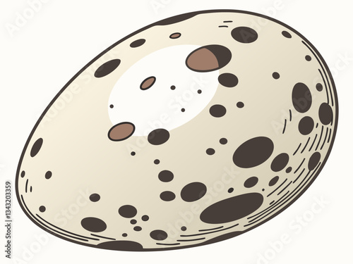 Speckled Quail Egg – High-Detail Macro Photography Isolated on White Background.