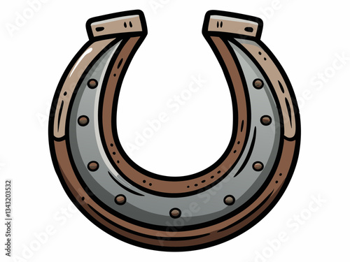 Rustic Metal Horseshoe – Weathered Antique Lucky Charm Isolated on White Background.