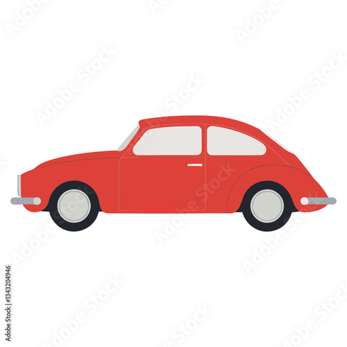 Red car transportation illustration automobile vector