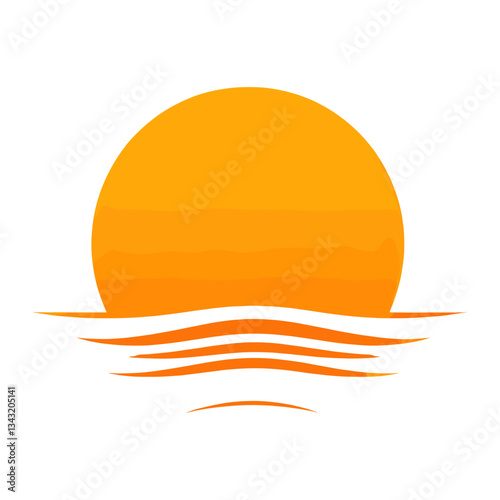 Obraz na płótnie Simple orange sun icon illustration nature design vector w salonie