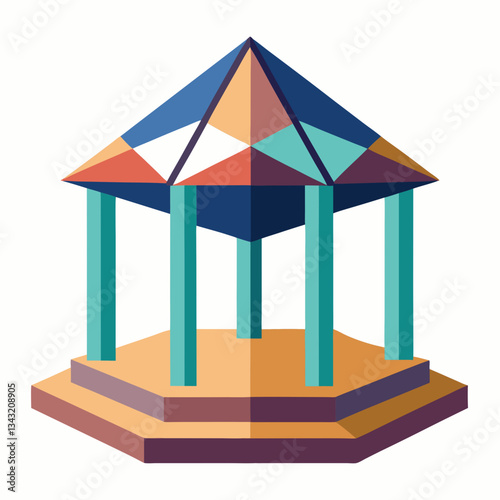 abstract geometric pavilion with open spaces