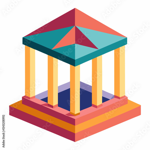 abstract geometric pavilion with open spaces