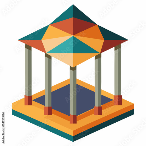 abstract geometric pavilion with open spaces