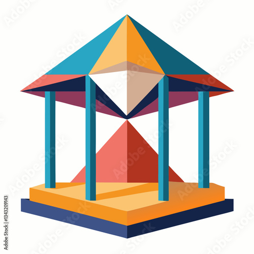 abstract geometric pavilion with open spaces