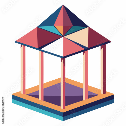 abstract geometric pavilion with open spaces