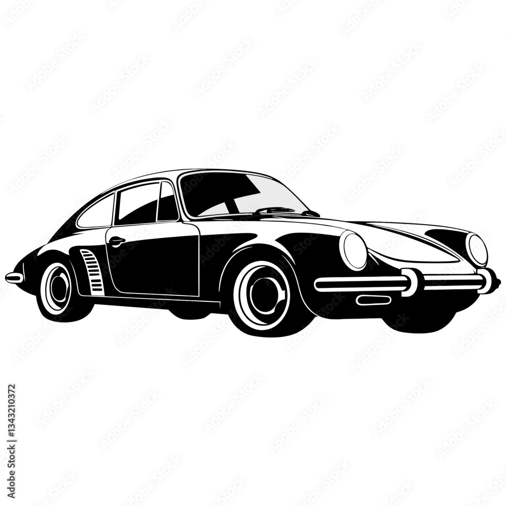 Fototapeta premium Car silhouette illustration automobile vehicle vector