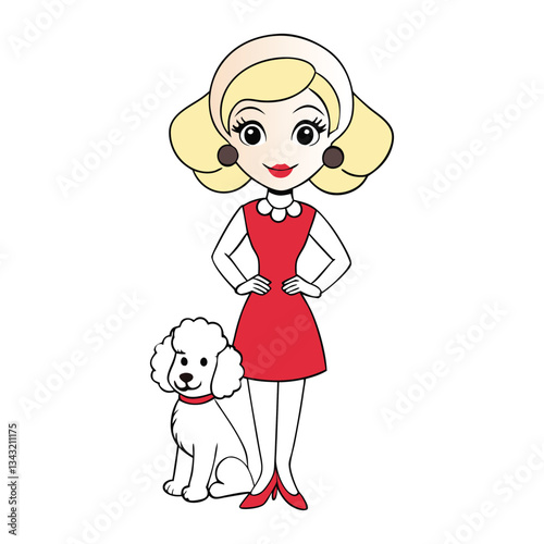 An elegant girl in a chic outfit, holding her fashionable little puppy. Stylish and graceful, this duo embodies charm, sophistication, and a love for trendy accessories.
