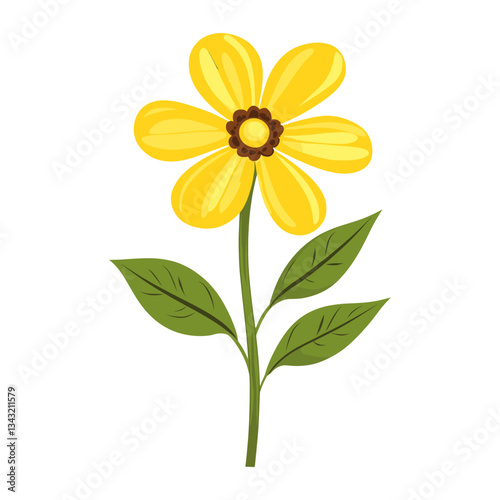 A yellow wildflower clip art illustration design asteraceae vector