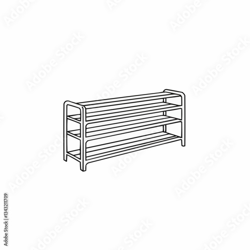 Minimalist line drawing of a modern bookshelf with books