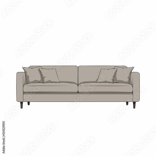 Cozy living room scene with a stylish couch and minimal decor