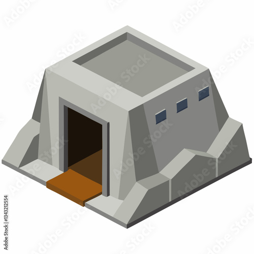 underground bunker with reinforced concrete