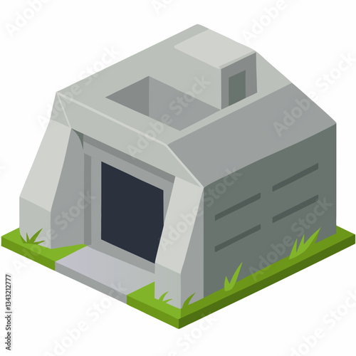 underground bunker with reinforced concrete