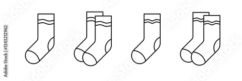Socks Icon Set. Socks Vector Icon in line style design. Socks Symbol. Vector illustration.